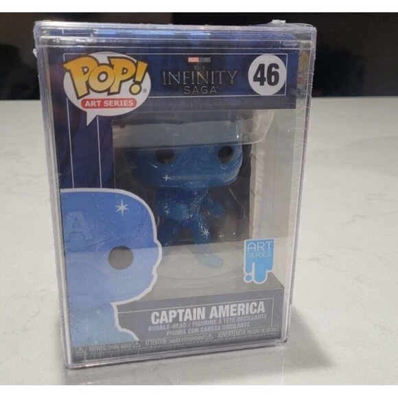 Funko Pop! #46 Artist Series Marvel Captain America SEALED w POP! PROTECTOR RARE - Picture 8 of 11